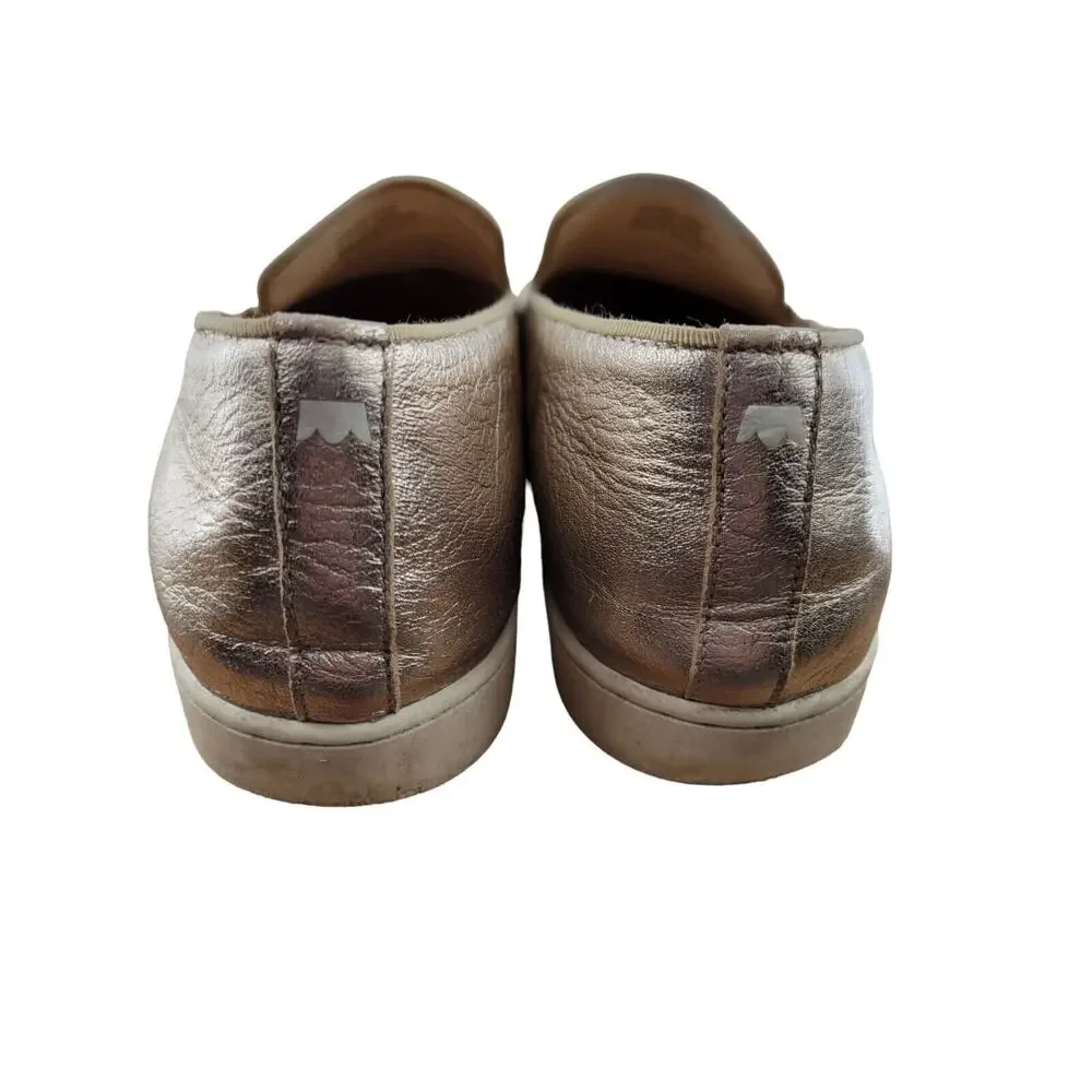 Birdies The Swift In Gold Leather Slip‎ On Sneakers Womens Size 9 Casual Comfort
